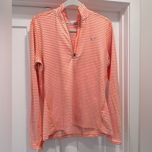 Orange and white stripe Nike pullover!